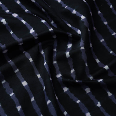Black - Handloom Chanderi Silk Mothra Tie-Dye Leheriya Fabric 05