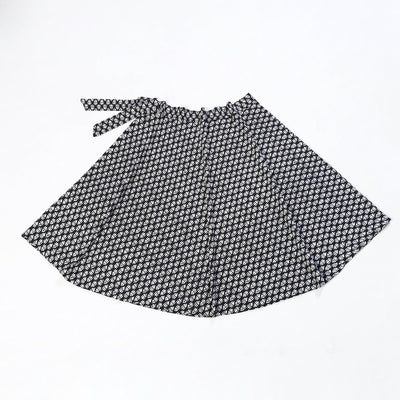 Black - Printed Cotton Jaipur Wrap Around Skirt 03