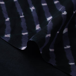 Black - Handloom Chanderi Silk Mothra Tie-Dye Leheriya Fabric 05
