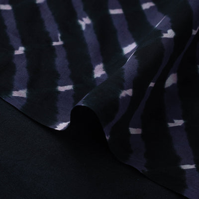 Black - Handloom Chanderi Silk Mothra Tie-Dye Leheriya Fabric 05