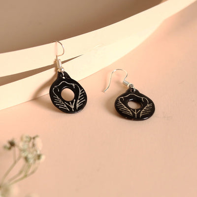 Bidri Work Pure Silver Inlay Earrings 08