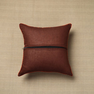 Brown - Cotton Printed Kalamkari Cushion Cover (16 x 16 in) 05