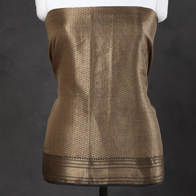 Brown - 2pc Tissue Zari Handloom Cotton Maheshwari Dress Material