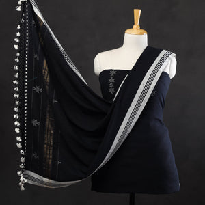 3pc Kutch Handloom Organic Kala Cotton Suit Material Set 04
