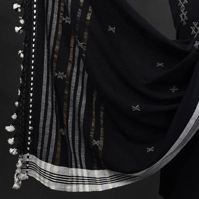 3pc Kutch Handloom Organic Kala Cotton Suit Material Set 07