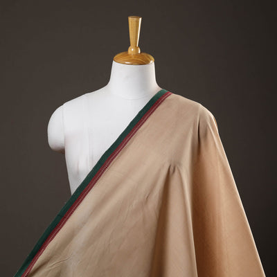 Beige - Handloom Mangalagiri Cotton Fabric with Thread Border 04