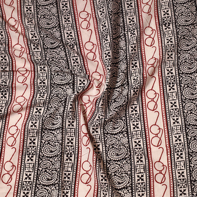Black - Bagh Block Printed Cotton Precut Fabric (1.2 Meter) 18