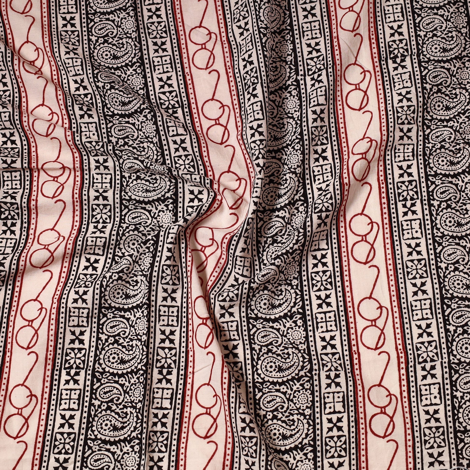 Black - Bagh Block Printed Cotton Precut Fabric (1.2 Meter) 18