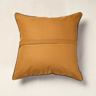 Brown - Hand Batik Printed Cotton Cushion Cover (16 x 16 in)