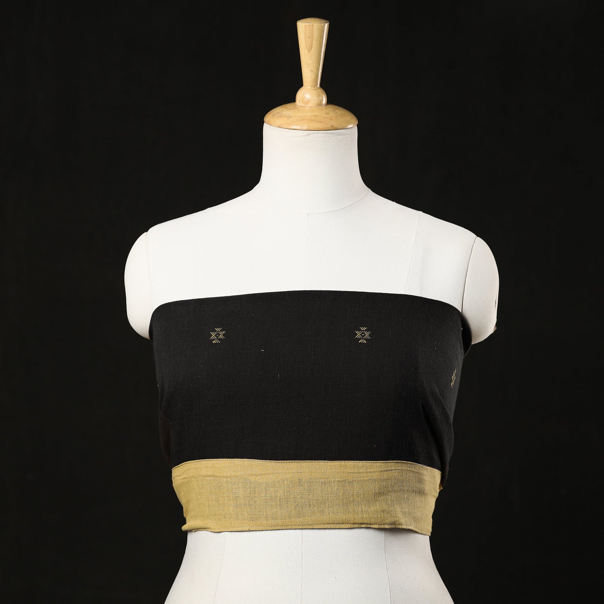Black - Organic Kala Cotton Handloom Blouse Material