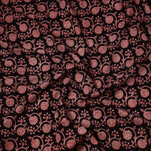 Black - Bagh Block Printed Cotton Precut Fabric (1 Meter) 26
