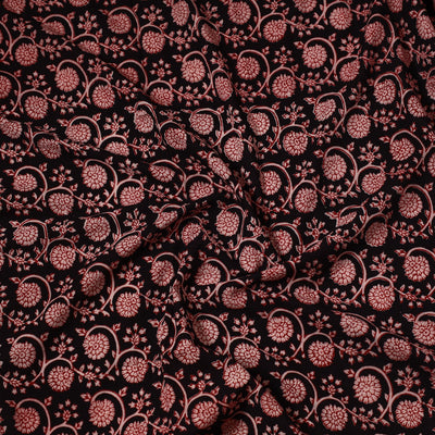 Black - Bagh Block Printed Cotton Precut Fabric (1 Meter) 26