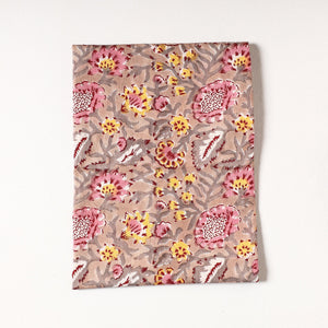 Brown - Sanganeri Block Printed Cotton Precut Fabric (1 Meter)