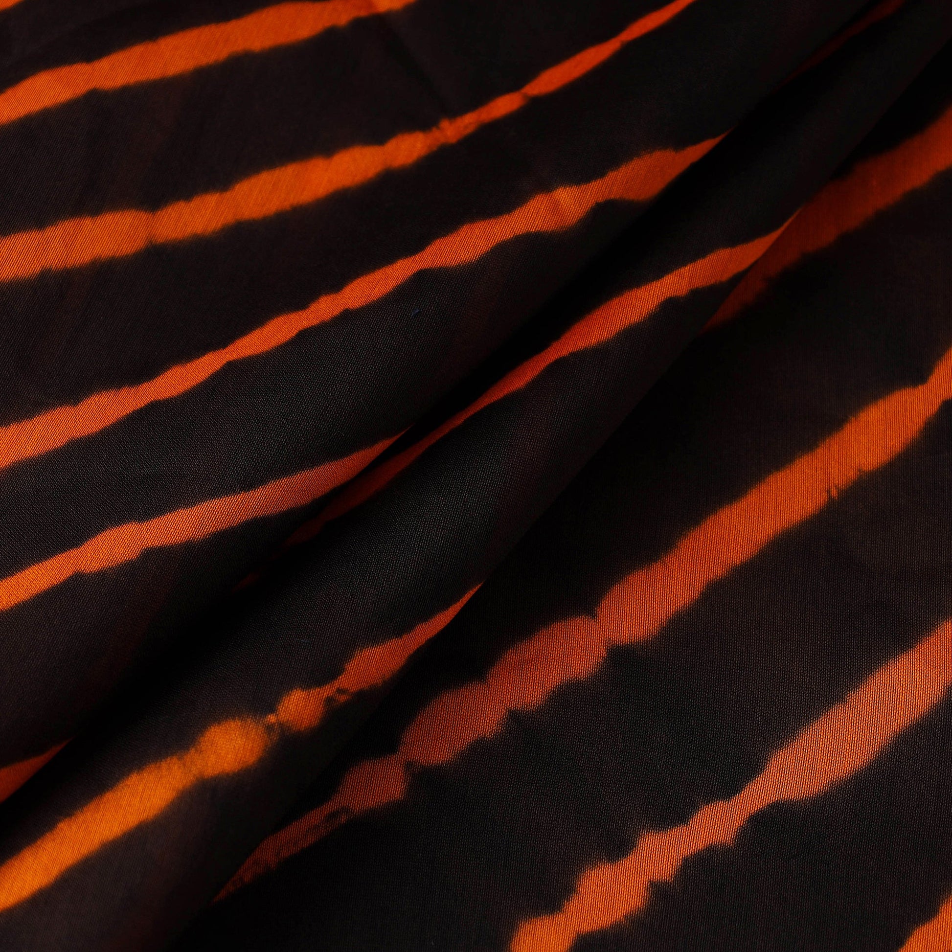 Black - Handloom Chanderi Silk Tie-Dye Leheriya Fabric 15