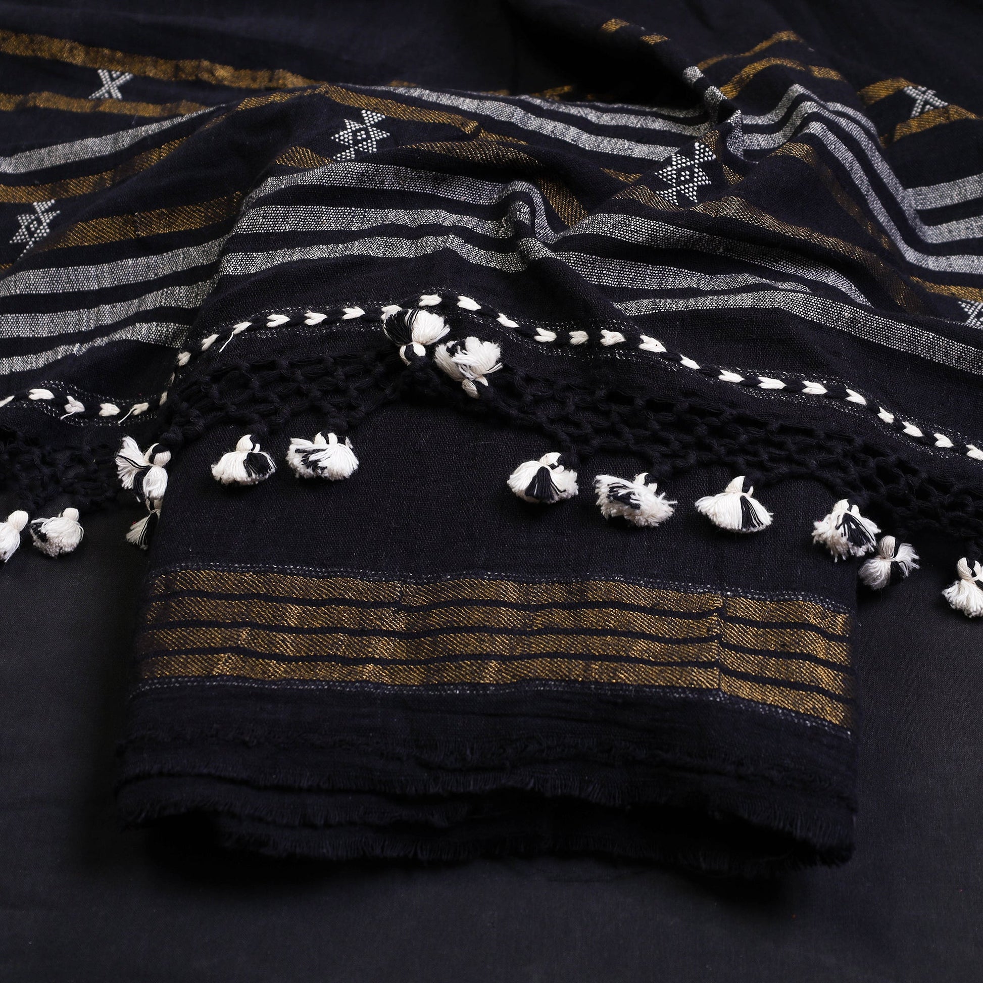 3pc Kutch Handloom Organic Kala Cotton Suit Material Set 07