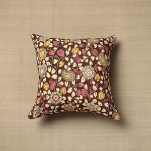 Brown - Cotton Printed Kalamkari Cushion Cover (16 x 16 in) 15