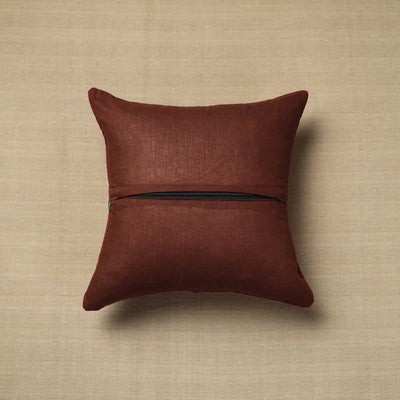 Brown - Cotton Printed Kalamkari Cushion Cover (16 x 16 in) 15