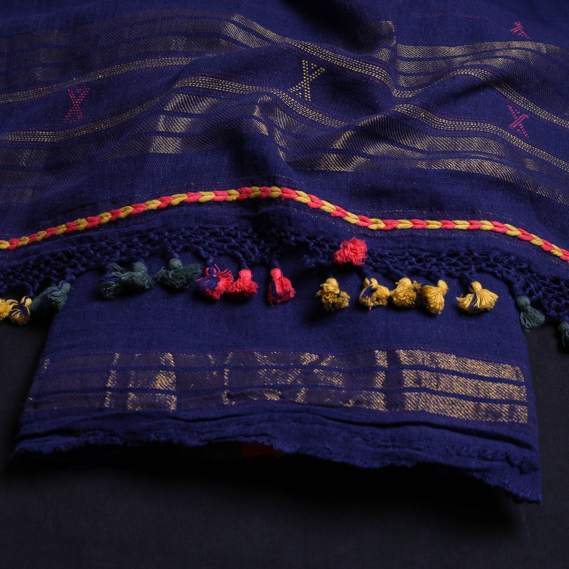 3pc Kutch Handloom Organic Kala Cotton Suit Material Set 14