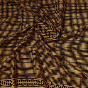 Brown - Bagh Block Printed Cotton Precut Fabric (1 Meter) 42