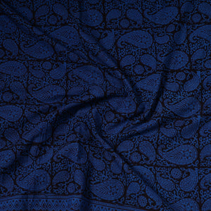 Blue - Bagh Block Printed Cotton Precut Fabric (1.8 Meter) 52