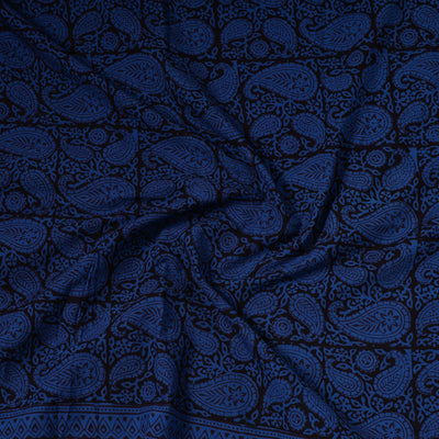 Blue - Bagh Block Printed Cotton Precut Fabric (1.8 Meter) 52