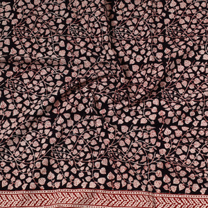 Black - Bagh Block Printed Cotton Precut Fabric (1 Meter) 55