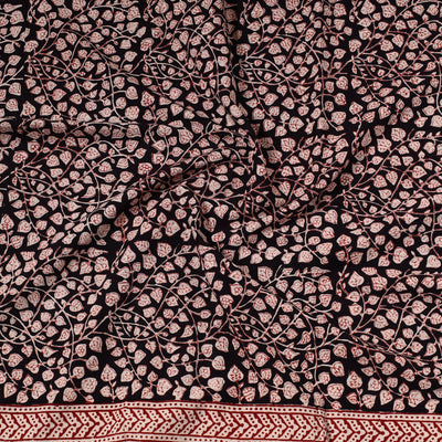 Black - Bagh Block Printed Cotton Precut Fabric (1 Meter) 55