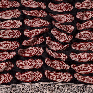 Black - Bagh Block Printed Cotton Precut Fabric (0.7 Meter) 56
