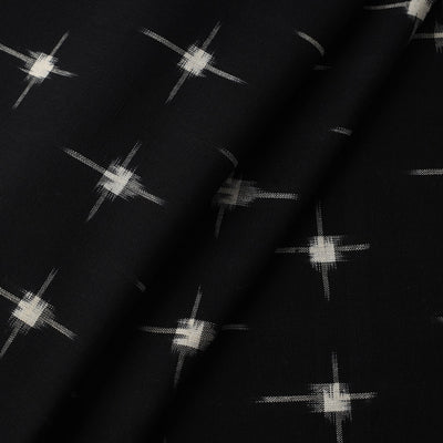 Black - Handloom Cotton Pochampally Double Ikat Fabric 13
