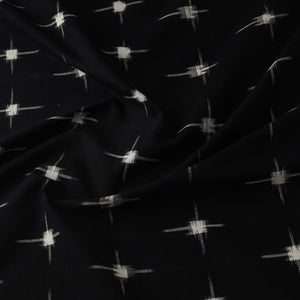 Black - Handloom Cotton Pochampally Double Ikat Fabric 13