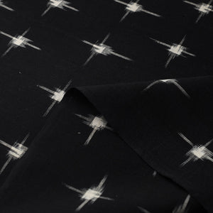 Black - Handloom Cotton Pochampally Double Ikat Fabric 13