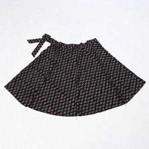 Black - Block Print Cotton Wrap Around Ajrakh Skirt 21