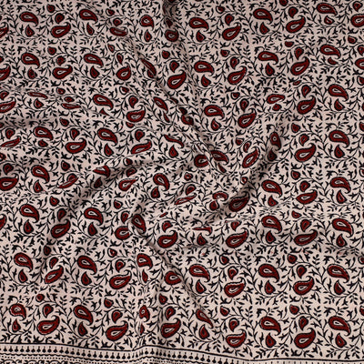 Beige - Bagh Block Printed Cotton Precut Fabric (1 Meter) 67