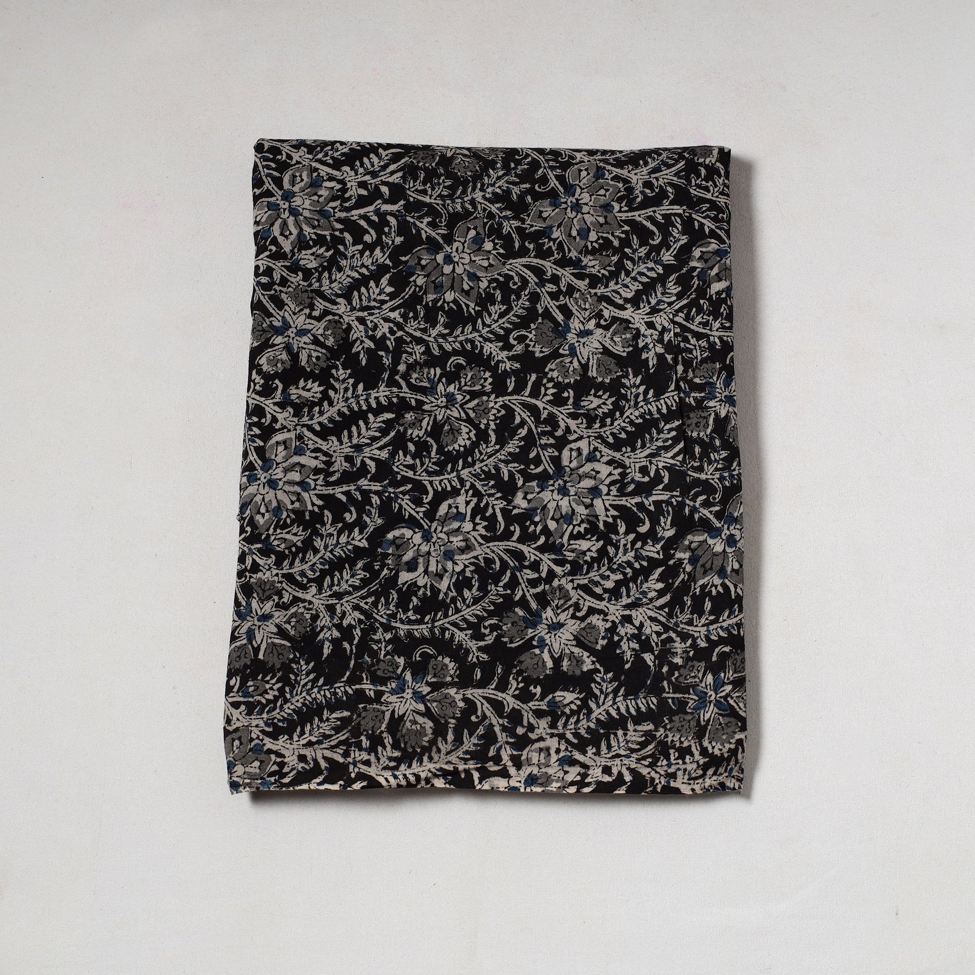 Black - Kalamkari Block Printed Cotton Precut Fabric 68