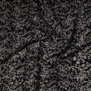 Black - Kalamkari Block Printed Cotton Precut Fabric 68