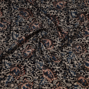 Black - Kalamkari Block Printed Cotton Precut Fabric (1.8 meter) 71