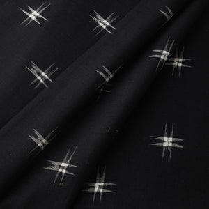 Black - Handloom Cotton Pochampally Double Ikat Fabric 02