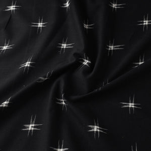 Black - Handloom Cotton Pochampally Double Ikat Fabric 02
