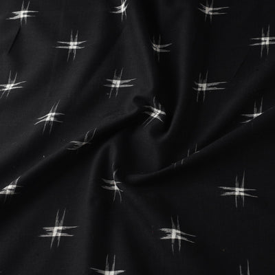 Black - Handloom Cotton Pochampally Double Ikat Fabric 02