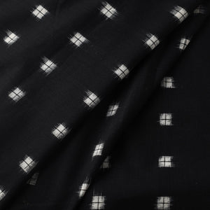 Black - Handloom Cotton Pochampally Double Ikat Fabric 03
