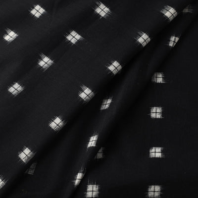 Black - Handloom Cotton Pochampally Double Ikat Fabric 03