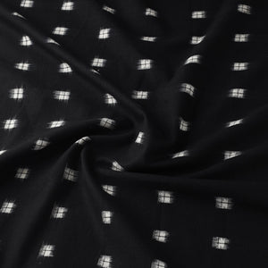 Black - Handloom Cotton Pochampally Double Ikat Fabric 03