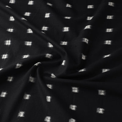 Black - Handloom Cotton Pochampally Double Ikat Fabric 03