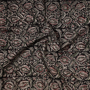 Black - Kalamkari Block Printed Cotton Precut Fabric (1.2 meter) 74