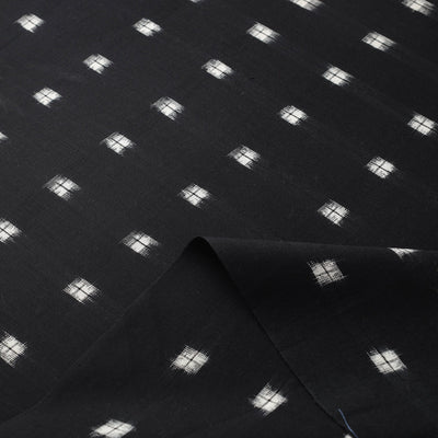 Black - Handloom Cotton Pochampally Double Ikat Fabric 03