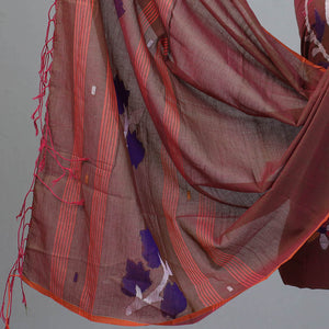 Brown - 2pc Phulia Jamdani Weave Handloom Cotton Suit Material Set