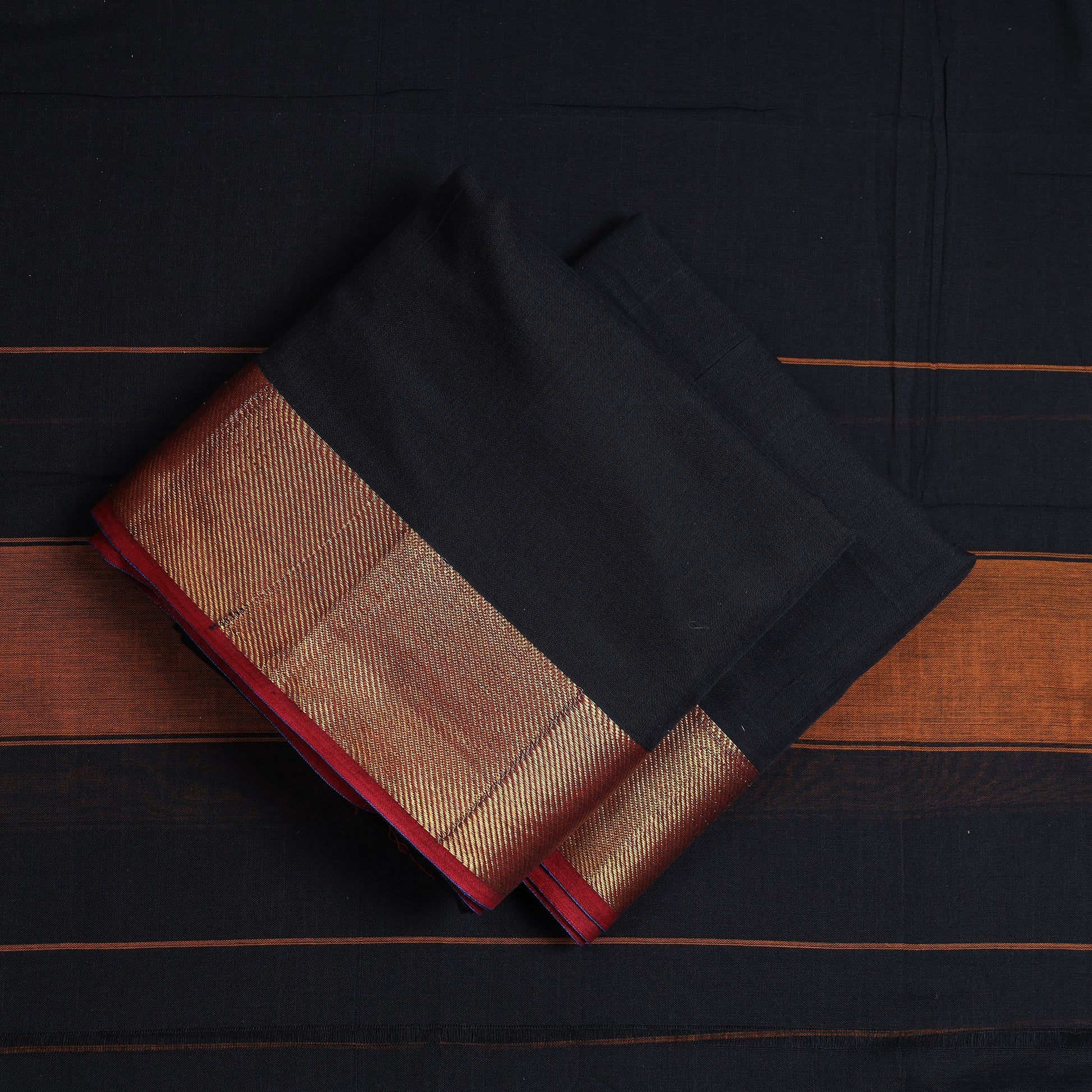 Black - 3pc Dharwad Cotton Suit Material Set 40