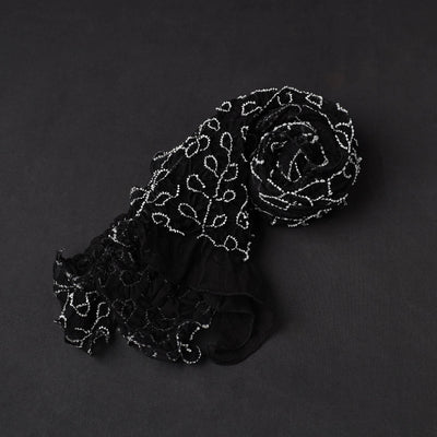 Black - Kutch Tie & Dye Georgette Bandhani Stole 08