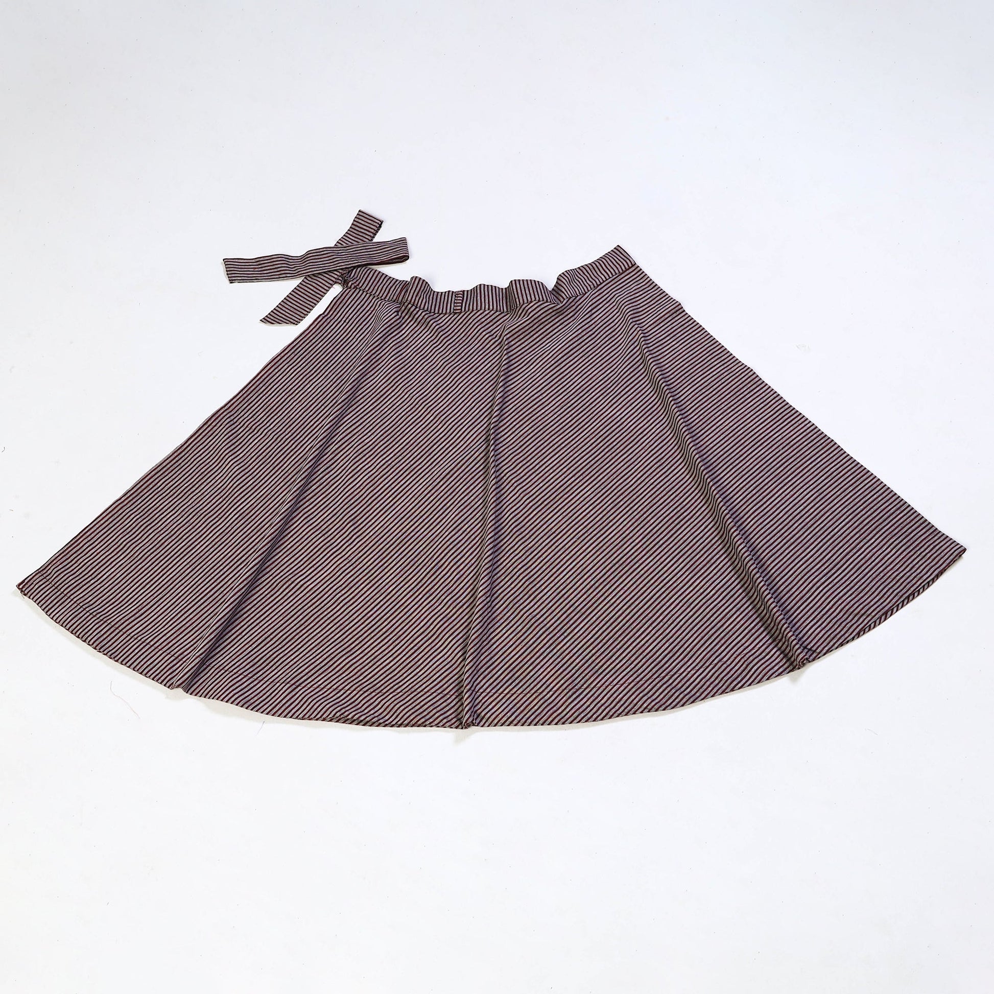 Black - Jhiri Handloom Cotton Wrap Around Plain Skirt 25