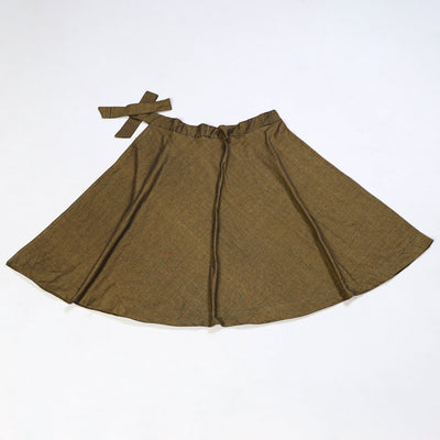 Brown - Jhiri Handloom Cotton Wrap Around Plain Skirt 26